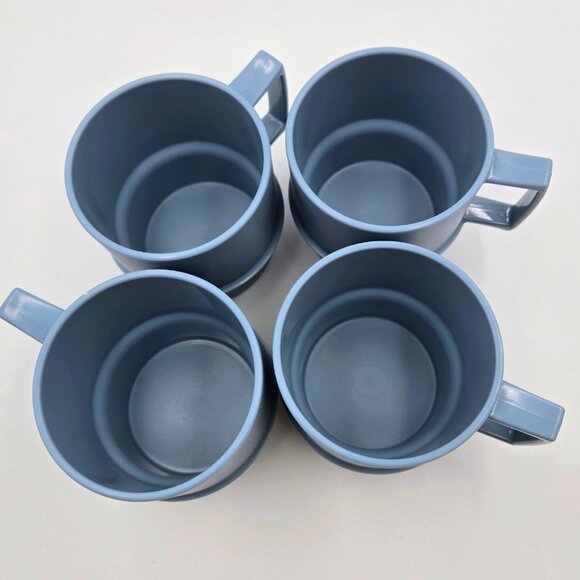 Vintage Tupperware Stacking Mugs 1312-12 Mug Cup Blue Read - Picture 9 of 9